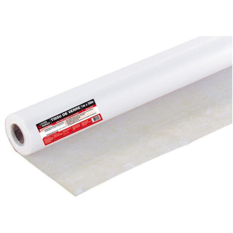 L'Outil Parfait – Tissu de verre renforcé 0.10 x 25 m – Poids au m² 95 g – Épaisseur 20/100 – Bonne diffusion de l'enduit