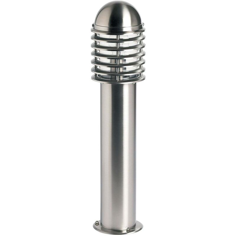Endon Lighting - Endon Louvre - Outdoor Bollard Light Polished Stainless Steel, Clear Polycarbonate IP44, E27