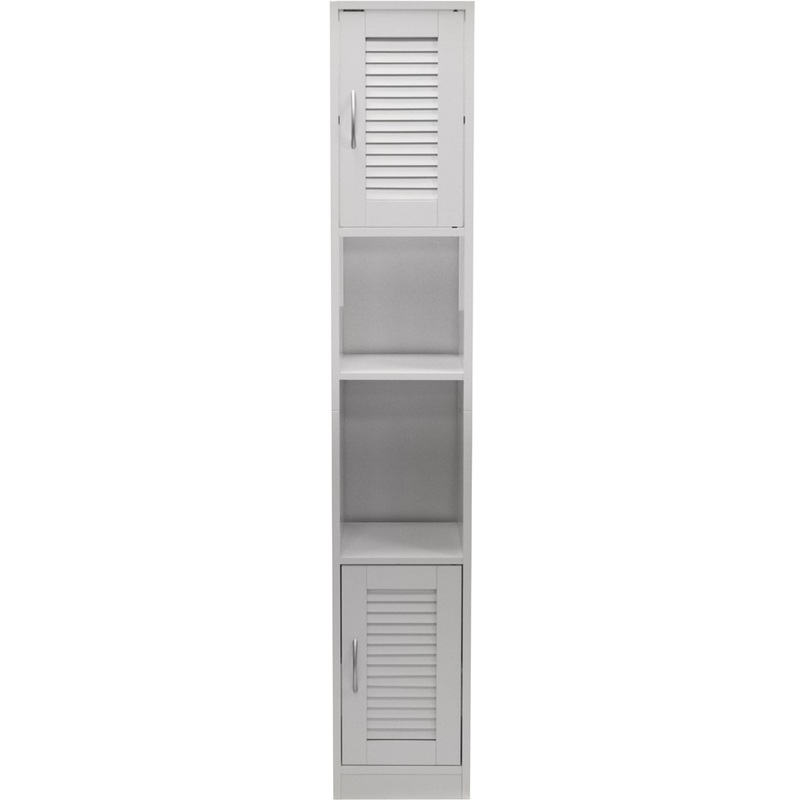 Louvre Tall Louvre Door Bathroom Storage Cabinet With Shelves