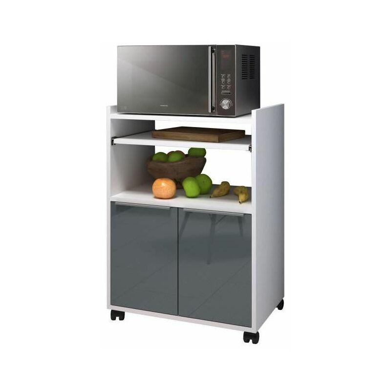 Lova Desserte de cuisine l 60 cm - Gris brillant
