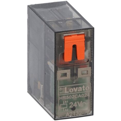 Lovato Mini Relé 8A 2 interruptores 24VAC + LED HR502CA02424