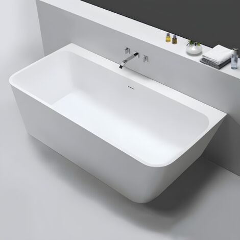 LOVE 160 - Baignoire semi-ilot en Solid Surface 160 x 85 x 56(h) cm