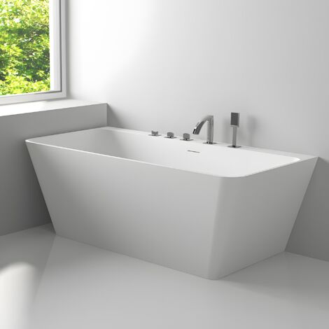 LOVE 170 - Baignoire semi-ilot en Solid Surface 170 x 90 x 56(h) cm