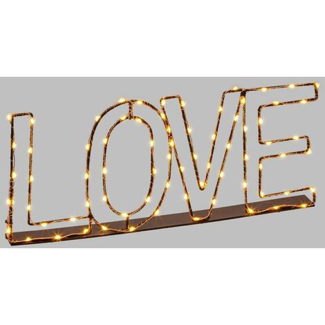 LOVE Cuivre Marron Micro LED 36cm Blanc chaud