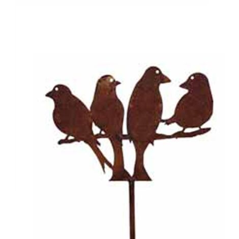 Love Doves 5Ft (Pack of 2) - Hand Made Traditional Forge, Plant Border Supports - Steel - W10 x H170 cm - Bare Metal/Ready to Rust