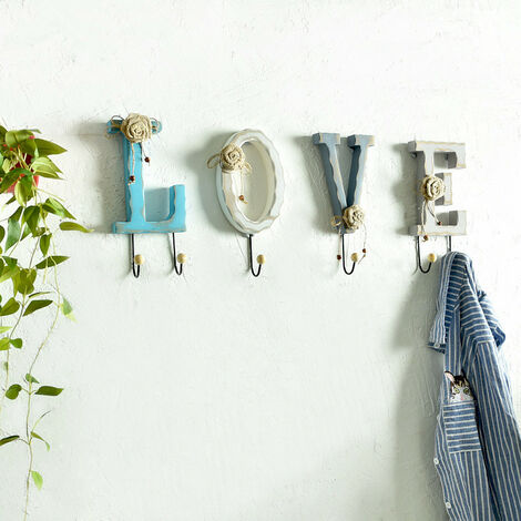 Love Lettres en Bois Décoratifs Ferme Décor Lettres en Bois pour Mur Décor Rustique Artisanat Décoration，Lettre décoration ornements crochet mur tenture murale décoration porte-manteau accessoires pou