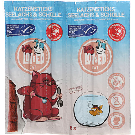Lov&Ed Cat - Katzensticks Seelachs & Scholle, 30 g - 6 Stück
