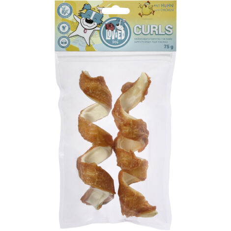 Lov&Ed Curls Huhn, 2 Stück, 75g - Gedrehte Kauknochen für Hunde