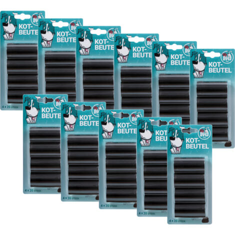 Lov&Ed Hunde-Kotbeutel, 4x20 Stück - schwarz, 11 Packungen