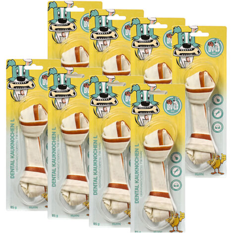 Lov&Ed Kauknochen Huhn, L - Mit Dental-Effekt, 8x 85g