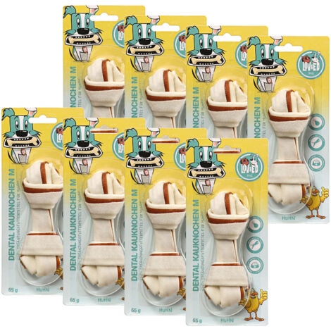 Lov&Ed Kauknochen Huhn, M - Mit Dental-Effekt, 8x 65g