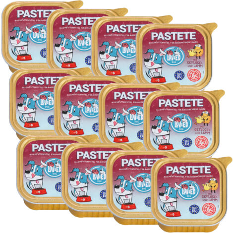 Lov&Ed Pastete mit Geflügel & Lamm, 12 x150g - Nassfutter für ausgewachsene Hunde