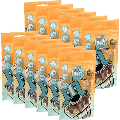Lov&Ed Twister-Snack Ente, 12x 70g - Kau-Leckerli für Hunde