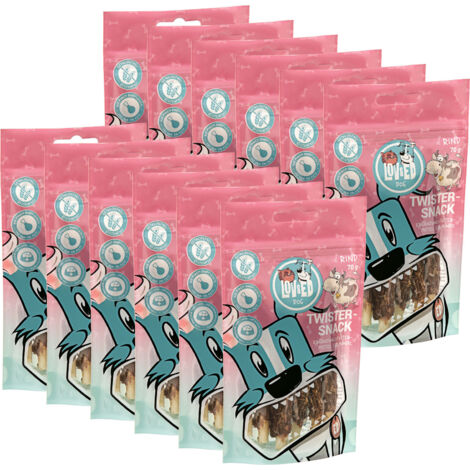 Lov&Ed Twister-Snack Rind, 12x 70g - Kau-Leckerli für Hunde