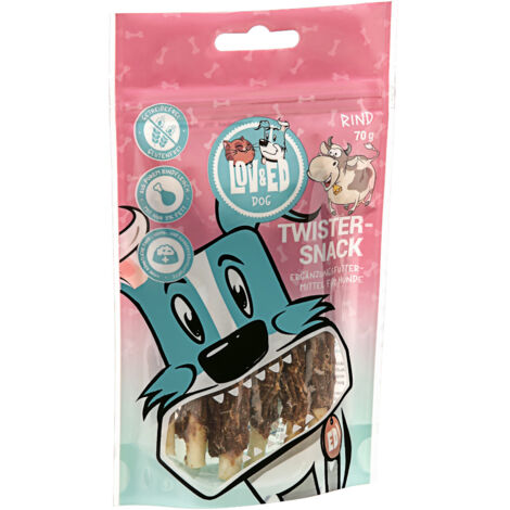 Lov&Ed Twister-Snack Rind, 70g - Kau-Leckerli für Hunde