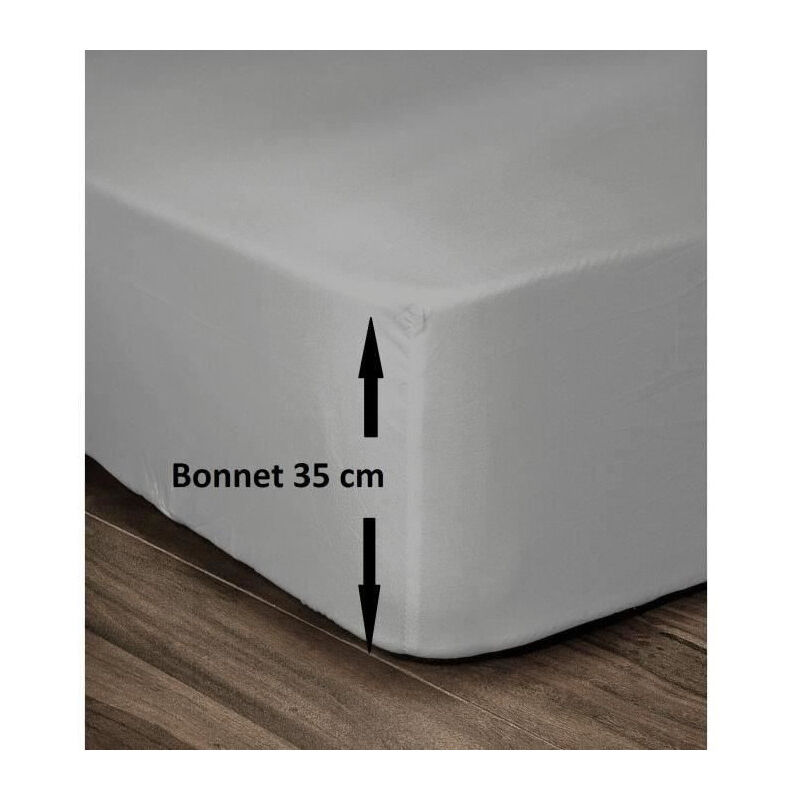 Les Tendances – Drap housse 100% coton 160x200cm – Bonnet 35cm pour matelas épais – Gris clair – Densité de tissage 54 fils/cm² Les Tendances – Drap housse 100% coton 160x200cm – Bonnet 35cm pour matelas épais – Gris clair – Densité de tissage 54 fils/cm²