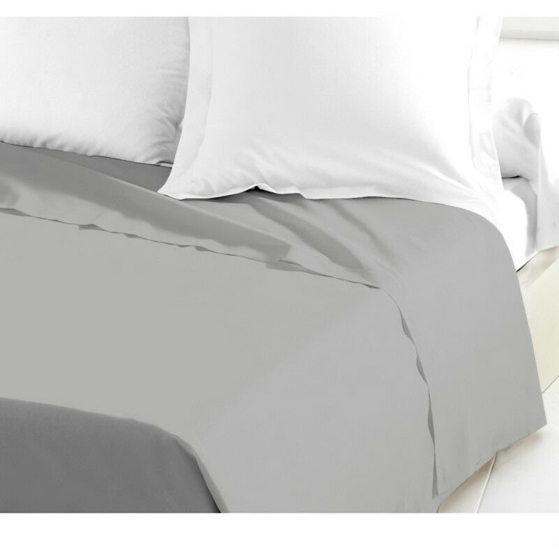 lovely home - drap plat 100% coton 240x300 cm gris clair
