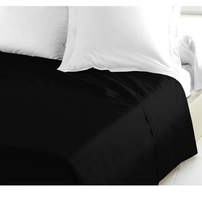 lovely home - drap plat 100% coton 240x300 cm noir