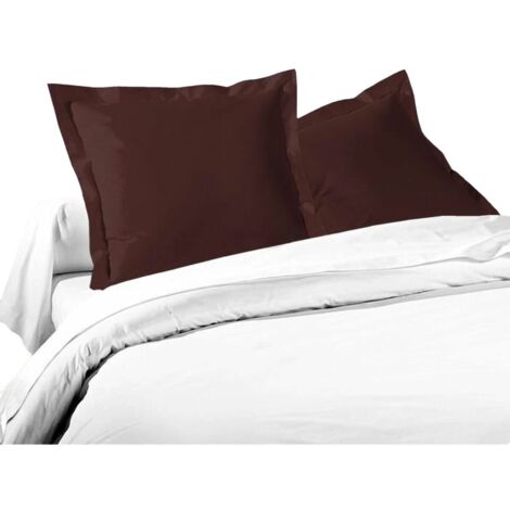 Lovely Home LH71588 Taies d'oreiller marron chocolat 63x63 et 73x73 cm