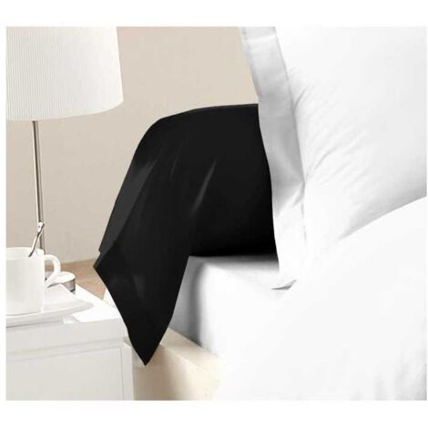 LOVELY HOME Lot de 2 Taies de Traversin 100% coton 85x185 cm noir