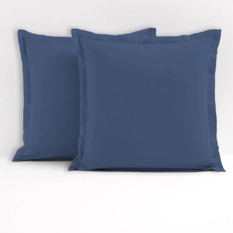 LOVELY HOME SET MIT 2 KISSENBEZÜGEN CARR S - 63 X 63 CM - 100 % BAUMWOLLE - BLAU