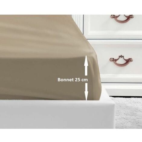LOVELY HOME SPANNBETTLAKEN, 100% BAUMWOLLE, 180 X 200 X 25 CM BEIGE