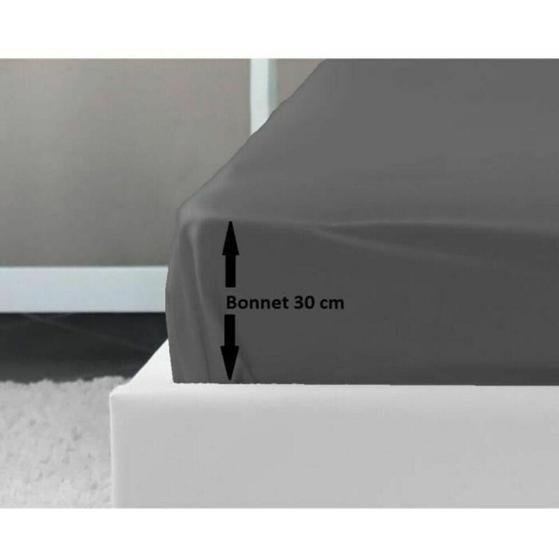 Les Tendances Lovely Home Spannbetttuch Dunkelgrau 180x200 Cm