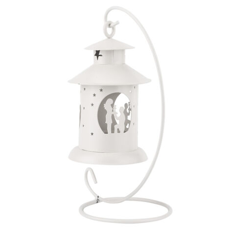 Lover Decor Hollow out Candlestick Hanging Candle Holder Household Decoration OrnamentWhite
