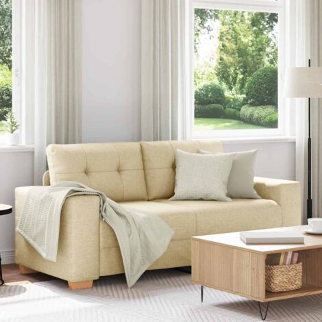 Loveseat-Sofa Creme 140 cm Stoff vidaXL