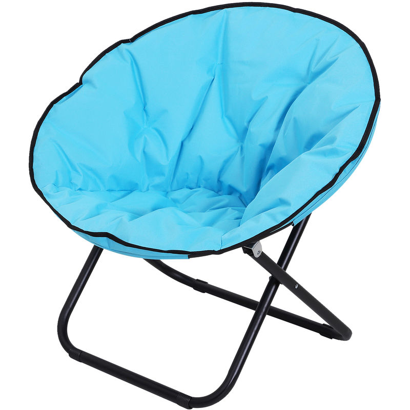loveuse fauteuil rond de jardin fauteuil lune papasan pliable grand confort 80l x 80l x 75h cm grand coussin fourni oxford bleu - bleu