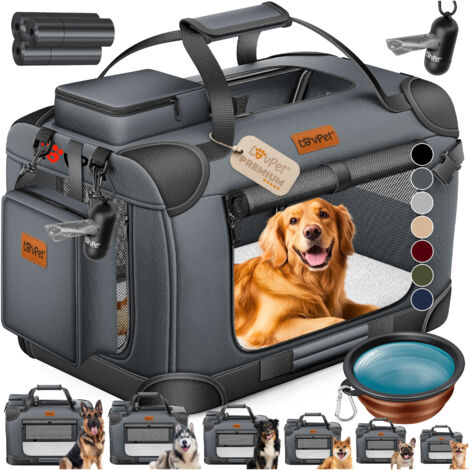 Trasportino Pieghevole Per Cane Gatto XXL 92x64x64 Cm - Gabbia Viaggio Traspirante
