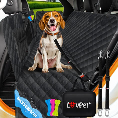 LOVPET® Protège-coffre avec protection latérale et de seuil, housse pour  chien pour banquette arrière de voiture avec fenêtre transparente et  accessoires. Housse de voiture pour chien premium , Noir