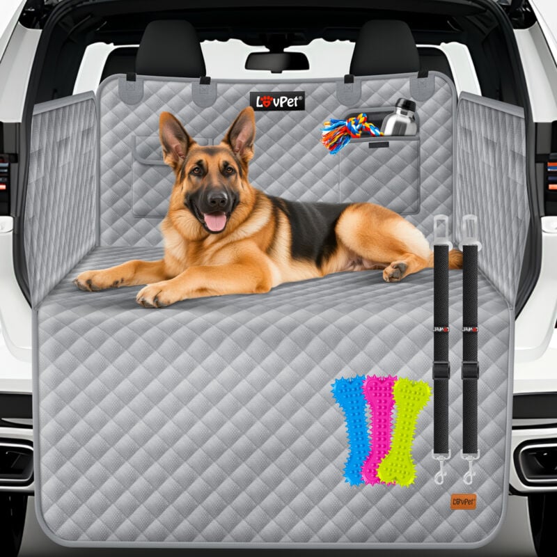 Lovpet - Protection de coffre chien matelassée avec protection latérale et de seuil de chargement Tapis de protection de coffre universel pour chiens