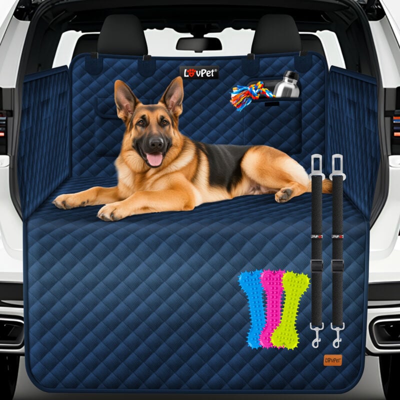 Lovpet - Protection de coffre chien matelassée avec protection latérale et de seuil de chargement Tapis de protection de coffre universel pour chiens