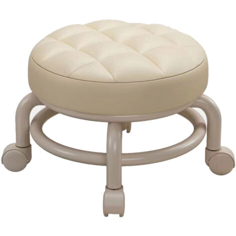 Low Rolling Stool Comfortable Heavy Duty Sturdy 360 Degree Rotating Multifunctional Round Stool with Wheels