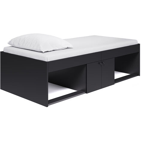 Low Single 3ft Cabin Bed - L51 x W96 x H196 - Black
