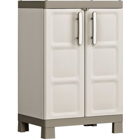 Low Storage Cabinet Excellence Beige and Taupe 97 cm Keter