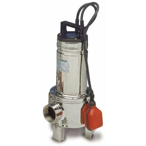 Lowara pompa da DRENAGGIO DOMOS7VX Monofase 0,55Kw acque SPORCHE svuotamento pozzi neri fogna liquami automatica Girante Vortex inox con galleggiante