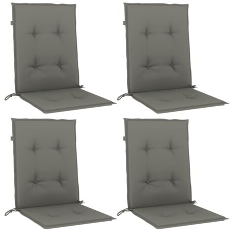 Lowback Chair Cushions 4 pcs Melange Dark Grey 100x50x4 cm Fabric vidaXL