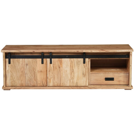 Lowboard Baumkante 160 x 45 x 50 cm Akazienholz massiv naturfarben LIAN III