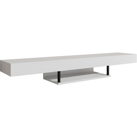 MUEBLES BONITOS Lowboard Hängend TV-Schrank Fernsehtisch TV Möbel TV-Ständer Schwarz Matt 150x22x29,6cm Modell Aydin