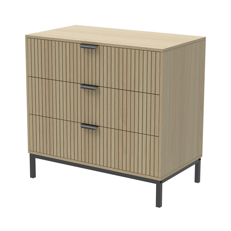 Vicco - Commode Lennox, Chêne, 72x69cm avec 3 tiroirs