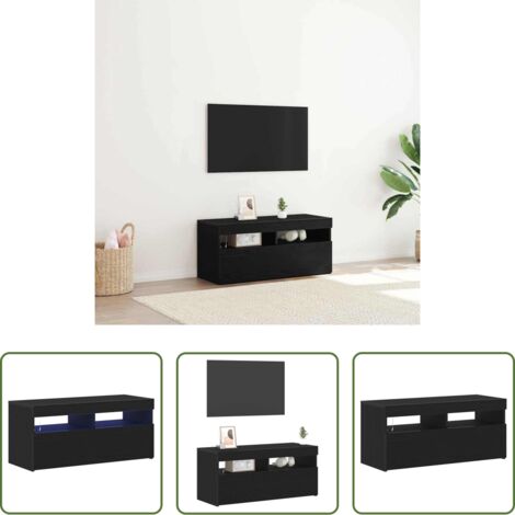 Lowboard -  Mobile TV Rovere Nero 90 x 35 x 40 cm Legno multistrato