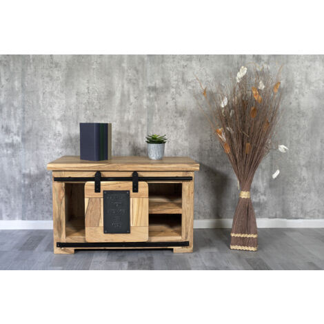 Lowboard TV-Board Truhenschrank Akazie massiv natur 75 x 47 x 50 cm LIBRO