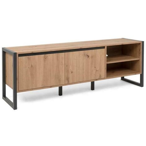 FINORI Lowboard TV Kommode Hifi Regal Fernsehregal DENVER Arisan Eiche / anthrazit Nb.