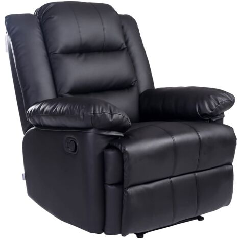 Loxley Leather Recliner Chair - Black