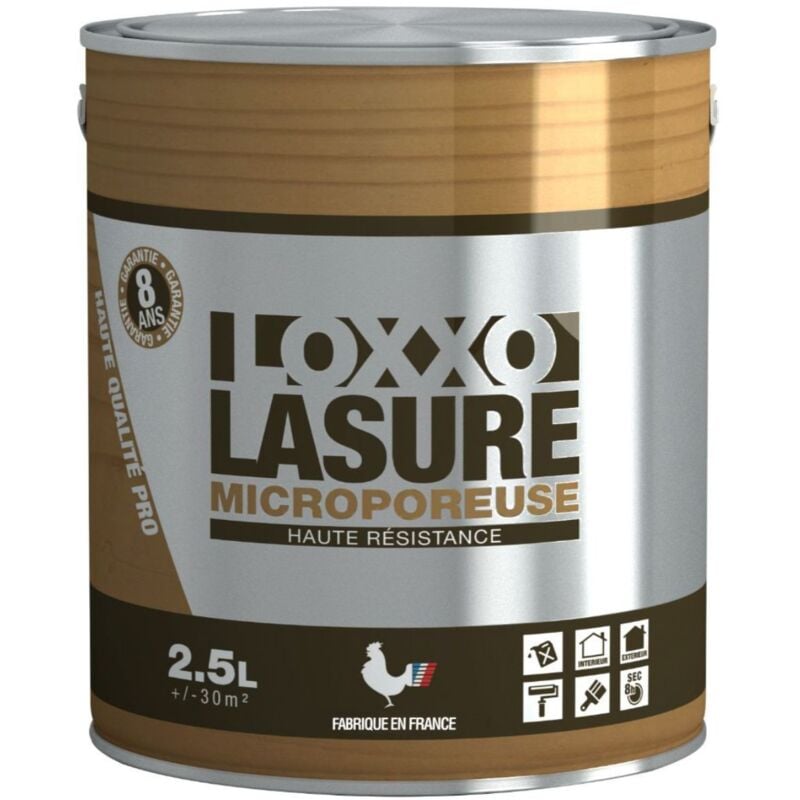 Loxxo - Lasure Bois - Haute Résistance 8 ans - Satin Couleur: Chêne clair - Conditionnement: 2.5L