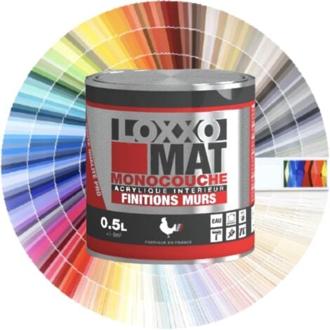 Loxxo Peinture Acrylique Murs & Plafonds - Monocouche - Blanc Mat Couleur: Blanc - Conditionnement: 12L