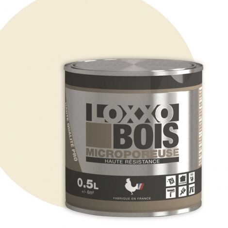 Loxxo Peinture Bois Glycéro Microporeuse - Haute Résistance - Intérieur & Extérieur  Conditionnement: 0,5L - Couleur: BLANC CREME