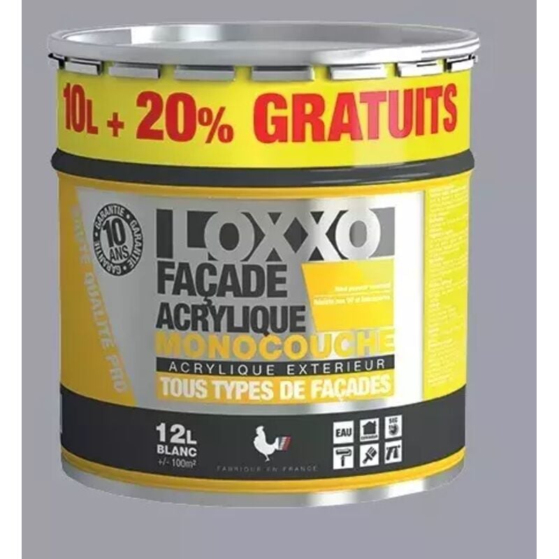 Loxxo - Peinture Façade Acrylique 12L Ciment ral 7040 12 l